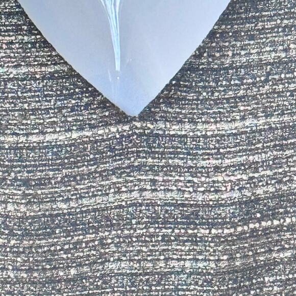 New Moulinette Soeurs Anthropologie Glissade Dress Grey Gris Shimmer Tweed Sz 2 - Picture 4 of 16